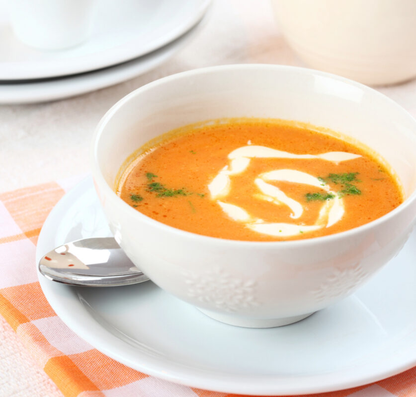 Roasted Red Pepper and Hummus Soup